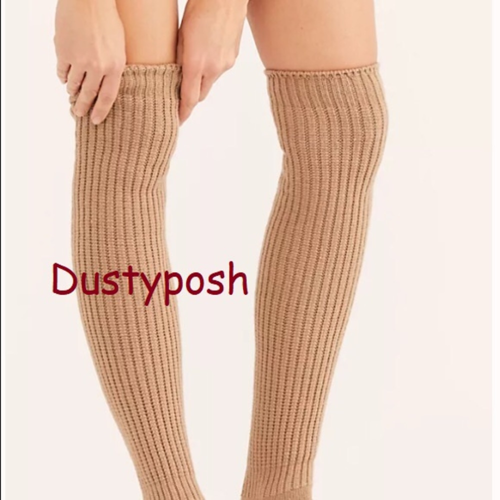 Free People Bulky Over The Knee Socks Boot Thigh Long Ribbed OTK Cozy Vintage - Picture 6 of 15